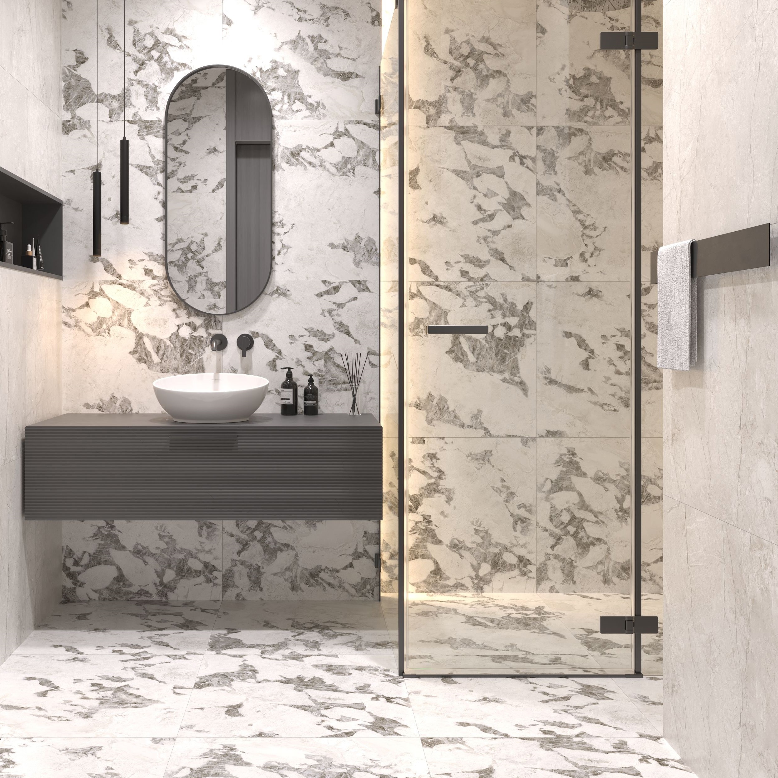 Изображение товара Глазурованный керамогранит Grasaro Elegant 60x60 см 1.8 м² Sugar-эффект цвет черно-белый Изображение товара Глазурованный керамогранит Grasaro Elegant 60x60 см 1.8 м² Sugar-эффект цвет черно-белый