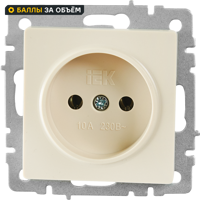 Изображение товара Розетка встраиваемая IEK Brite РС10-1-0-БрКр без заземления цвет бежевый