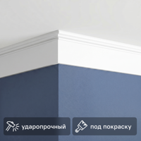 Изображение товара Плинтус настенный/потолочный полистирол ударопрочный Классик-1 белый 13x80x2000 мм Изображение товара Плинтус настенный/потолочный полистирол ударопрочный Классик-1 белый 13x80x2000 мм
