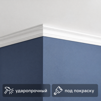 Изображение товара Плинтус потолочный ДЕ-БАГЕТ П 01 50/50 белый 2000 мм
