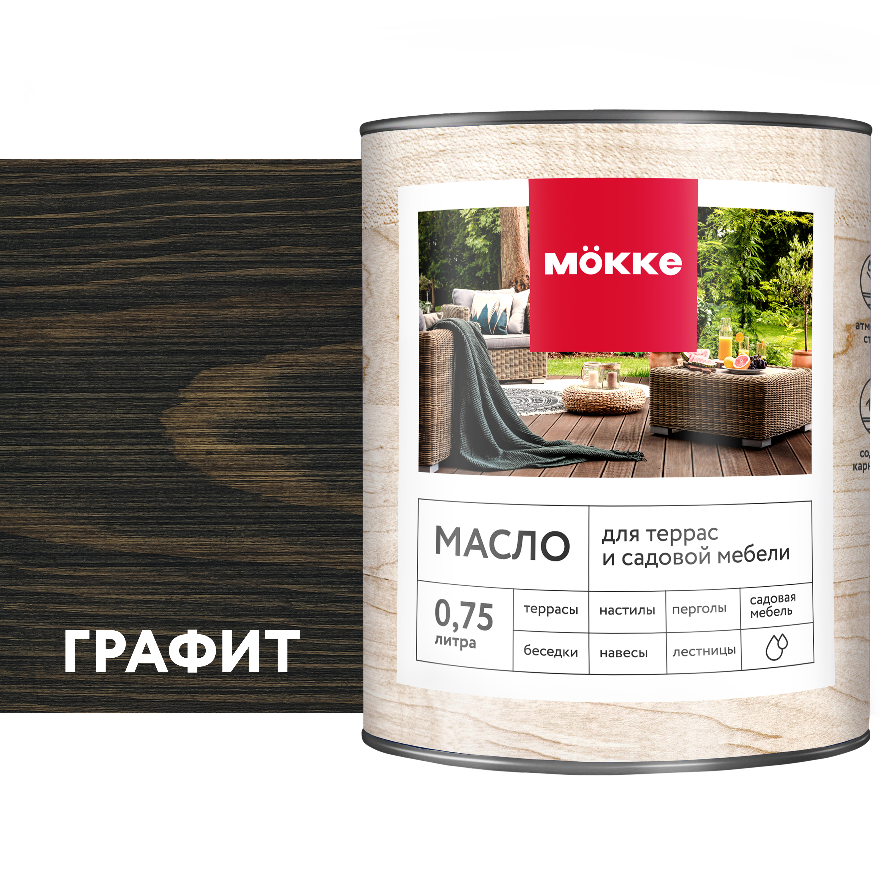 Изображение товара Масло для пола и лестниц Mökke цвет графит 0.75 л