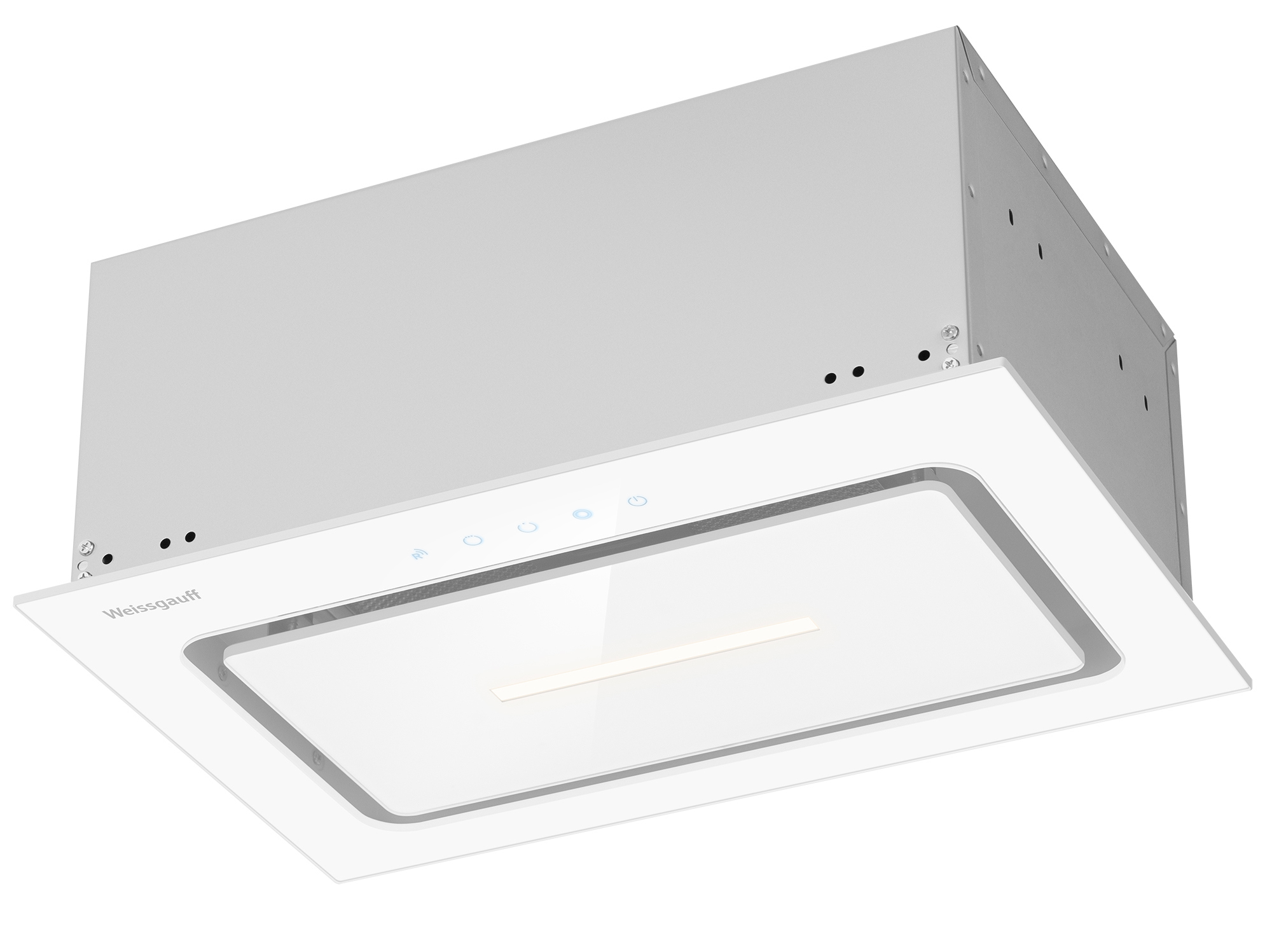 Изображение товара Плоская вытяжка Weissgauff Aura 452 Touch White Glass 45 см цвет белый