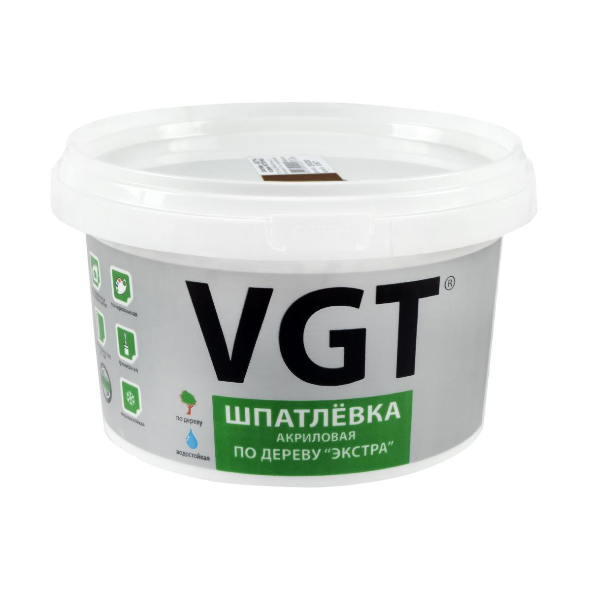 Изображение товара Шпатлевка по дереву VGT Экстра махагон 1 кг - влагостойкая универсальная акриловая шпаклевка