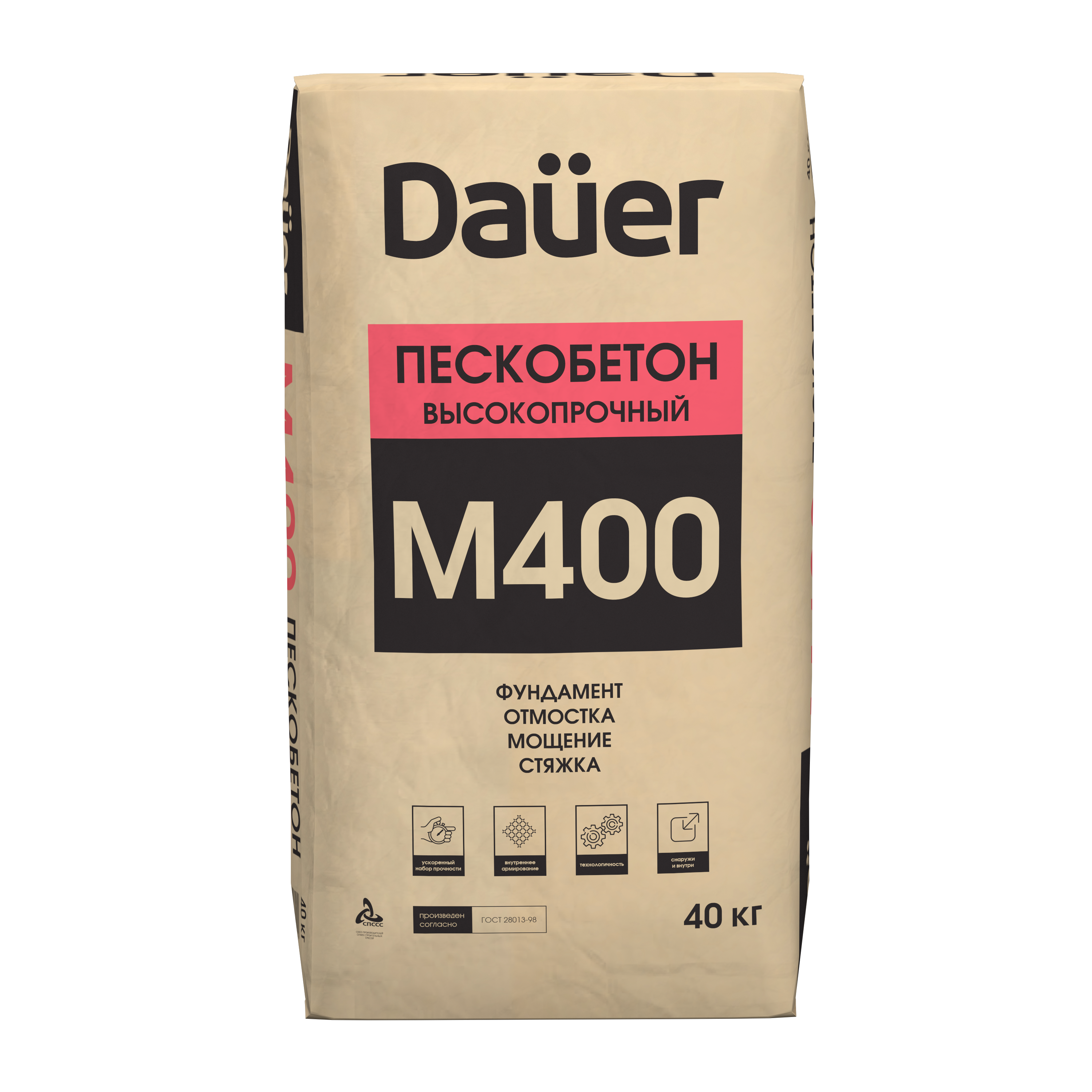 Изображение товара Пескобетон Dauer М400 40 кг для внутренних и внешних стен высокой прочности Изображение товара Пескобетон Dauer М400 40 кг для внутренних и внешних стен высокой прочности