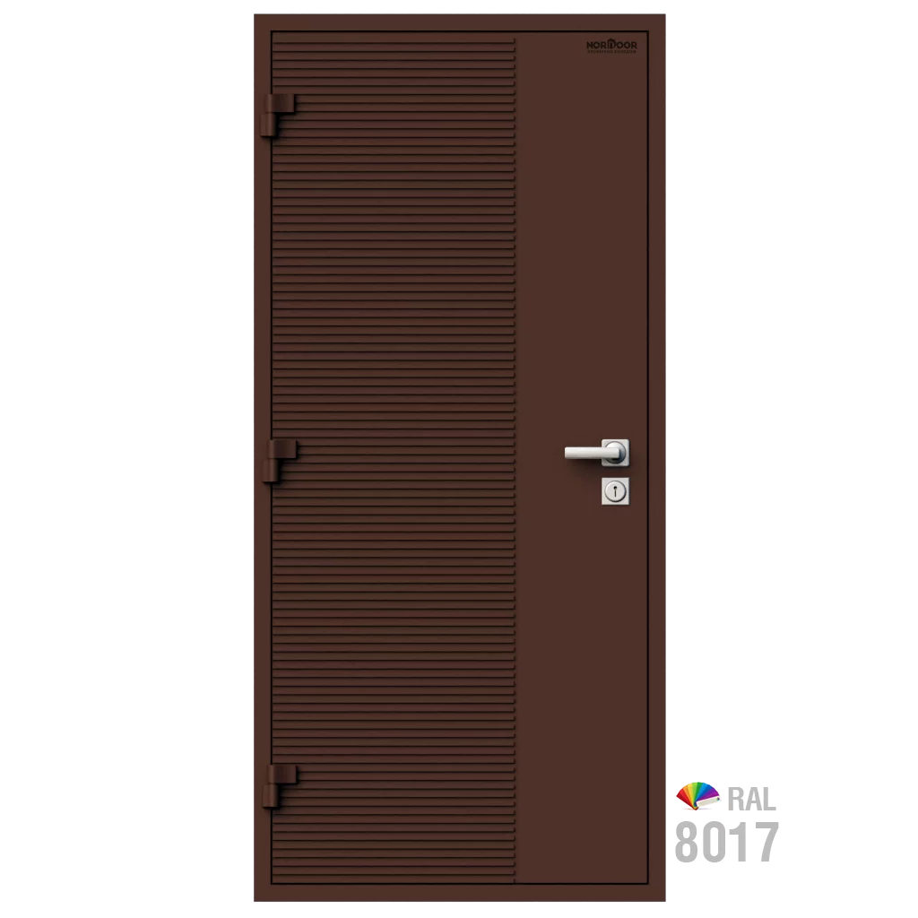 Изображение товара Входная утепленная дверь Norddoor ND3005 207x96 см левый коричневый RAL8017 Изображение товара Входная утепленная дверь Norddoor ND3005 207x96 см левый коричневый RAL8017