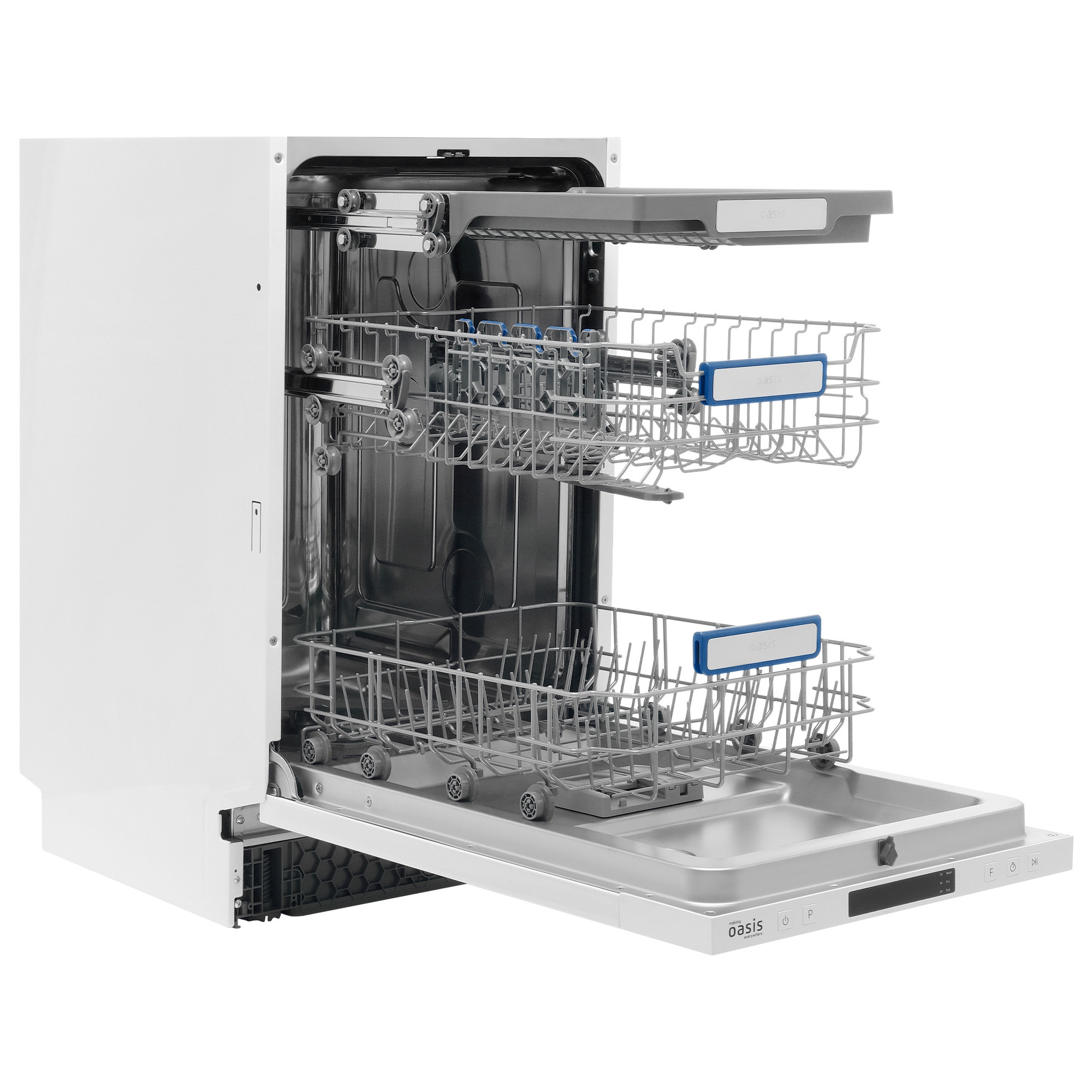Изображение товара Встраиваемая посудомоечная машина Making Oasis Everywhere BDW-4525 D 44.8 см 4 программы цвет белый Изображение товара Встраиваемая посудомоечная машина Making Oasis Everywhere BDW-4525 D 44.8 см 4 программы цвет белый
