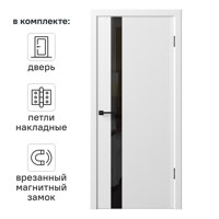 Изображение товара Дверь межкомнатная Синди-5, 60x200 см, эмаль, белая, застекленная Изображение товара Дверь межкомнатная Синди-5, 60x200 см, эмаль, белая, застекленная