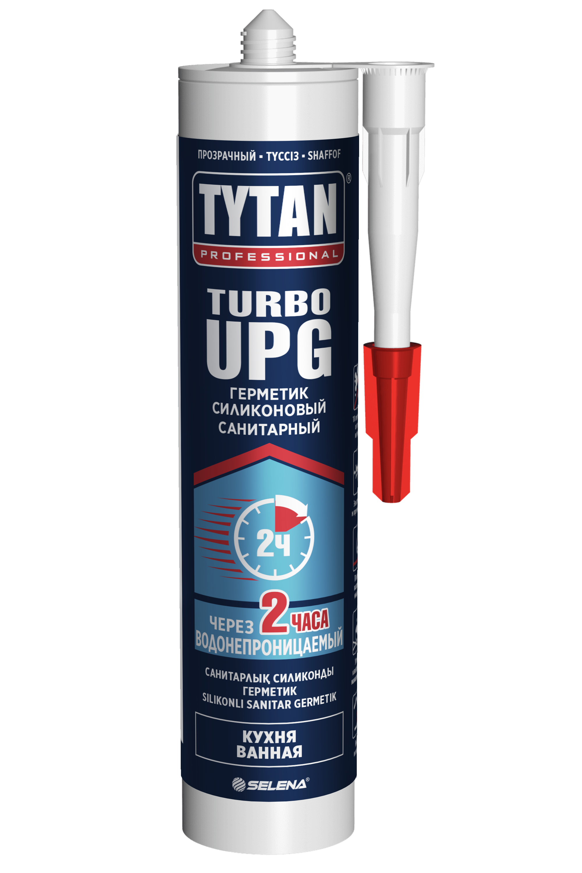 Изображение товара Герметик силиконовый Tytan UPG Turbo санитарный уксусный прозрачный 280 мл