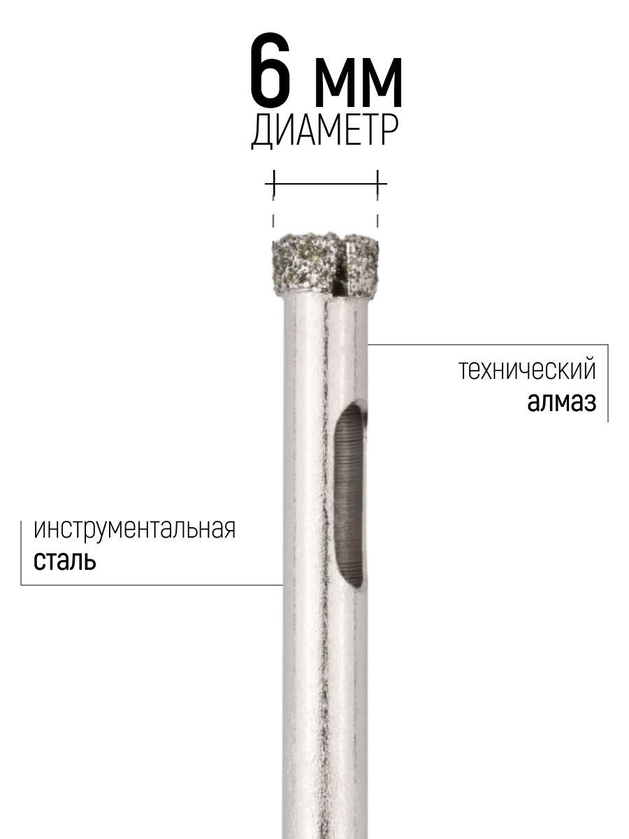 Изображение товара Коронка по керамограниту Fit 35491 6 мм Изображение товара Коронка по керамограниту Fit 35491 6 мм
