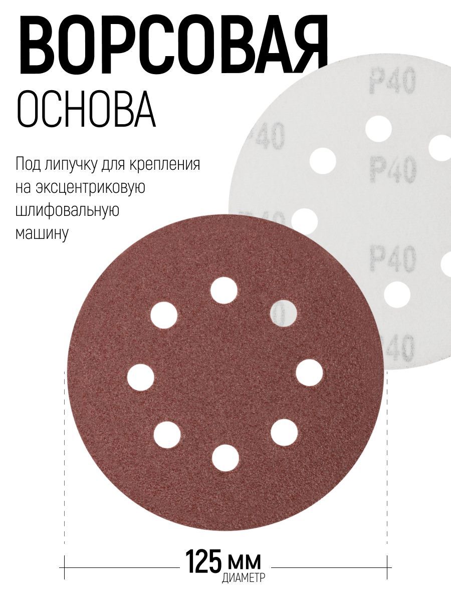Изображение товара Круг шлифовальный Курс 39781 P40 125 мм, 5 шт Изображение товара Круг шлифовальный Курс 39781 P40 125 мм, 5 шт