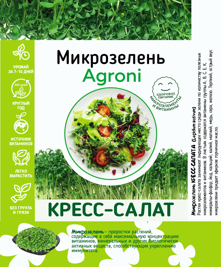 Изображение товара Набор для выращивания микрозелени кресс-салата