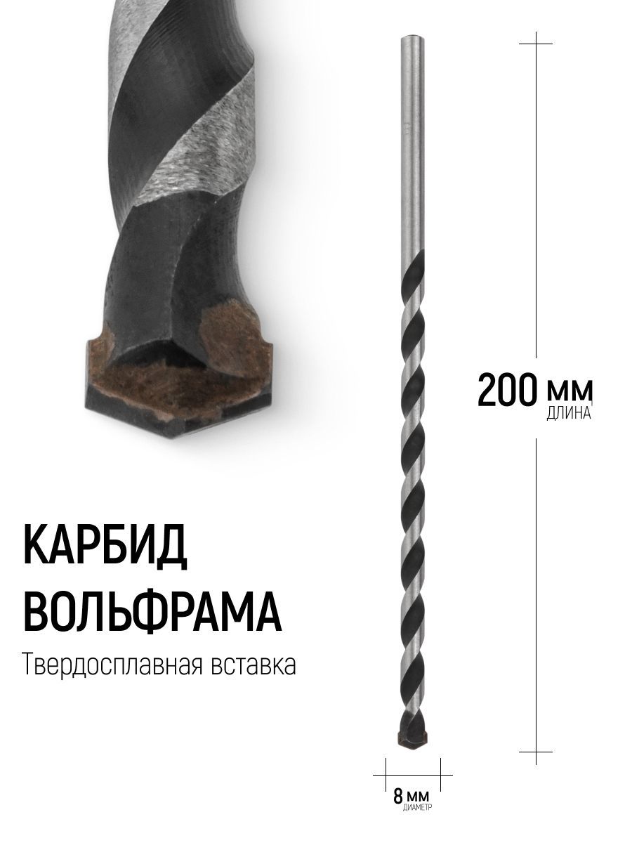 Изображение товара Сверло спиральное по бетону Fit 34546_34552 8x200 мм