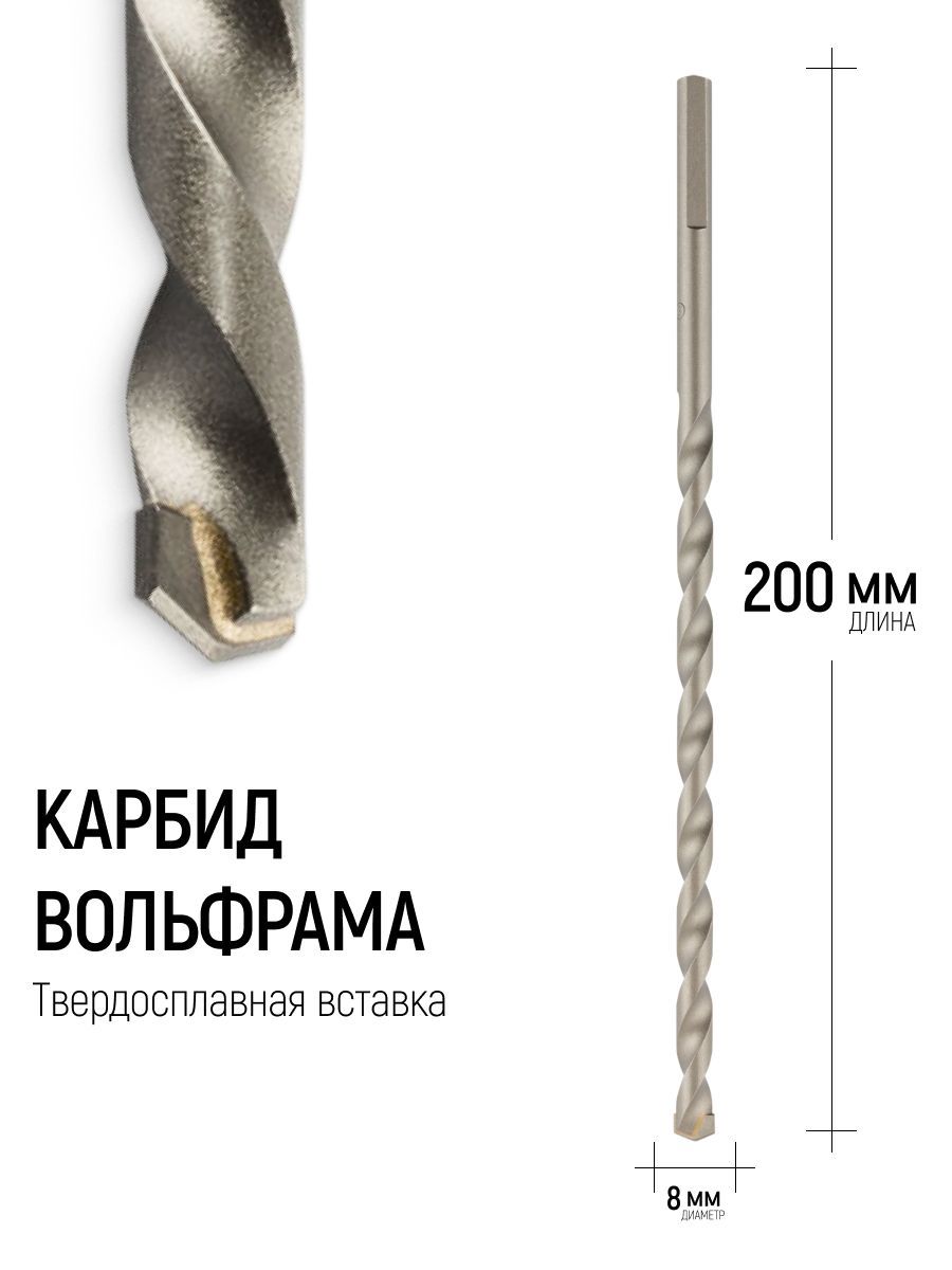 Изображение товара Сверло спиральное по бетону Cutop 51-470 8x200 мм Изображение товара Сверло спиральное по бетону Cutop 51-470 8x200 мм