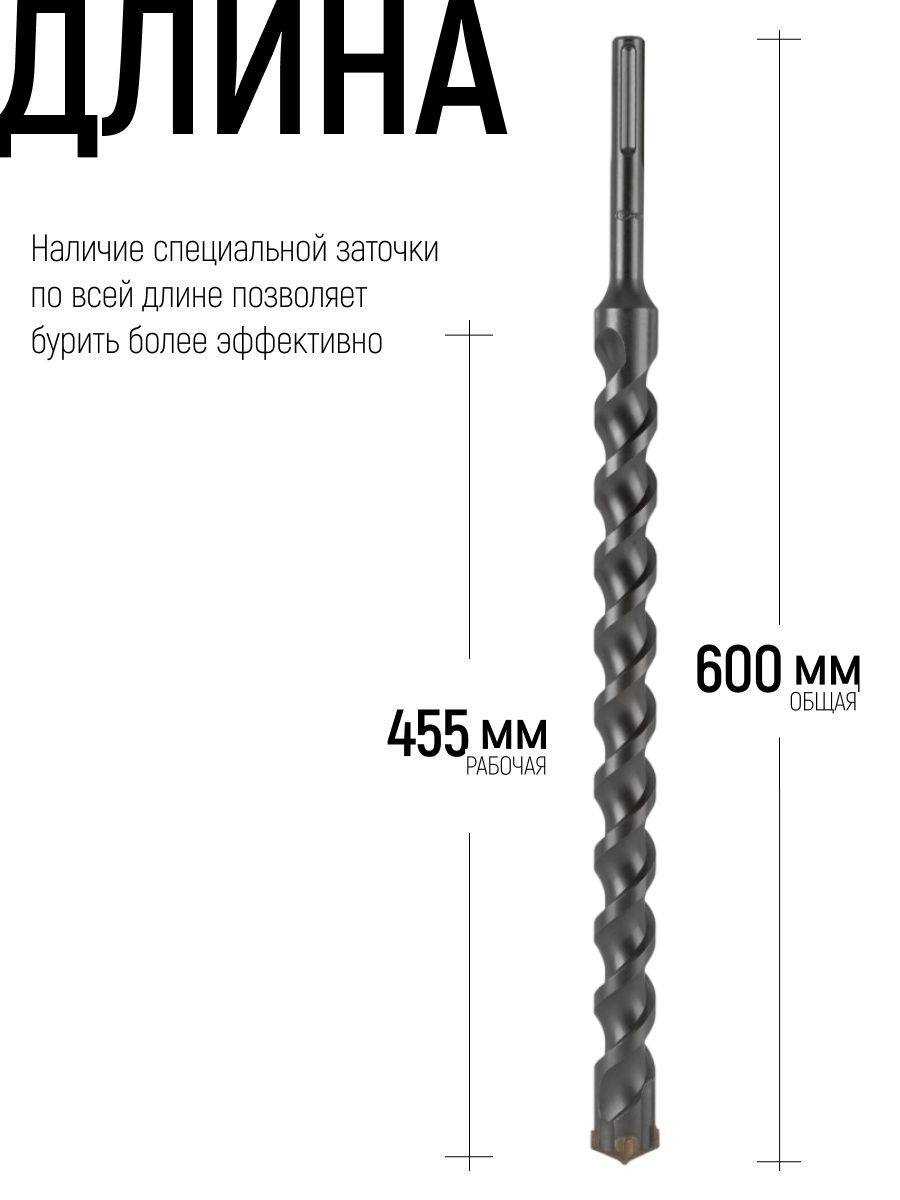 Изображение товара Бур по бетону Cutop 42-38600 38x600 мм Изображение товара Бур по бетону Cutop 42-38600 38x600 мм