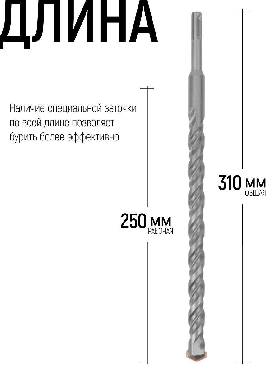 Изображение товара Бур по бетону Greatflex 56-18310 18x310 мм Изображение товара Бур по бетону Greatflex 56-18310 18x310 мм