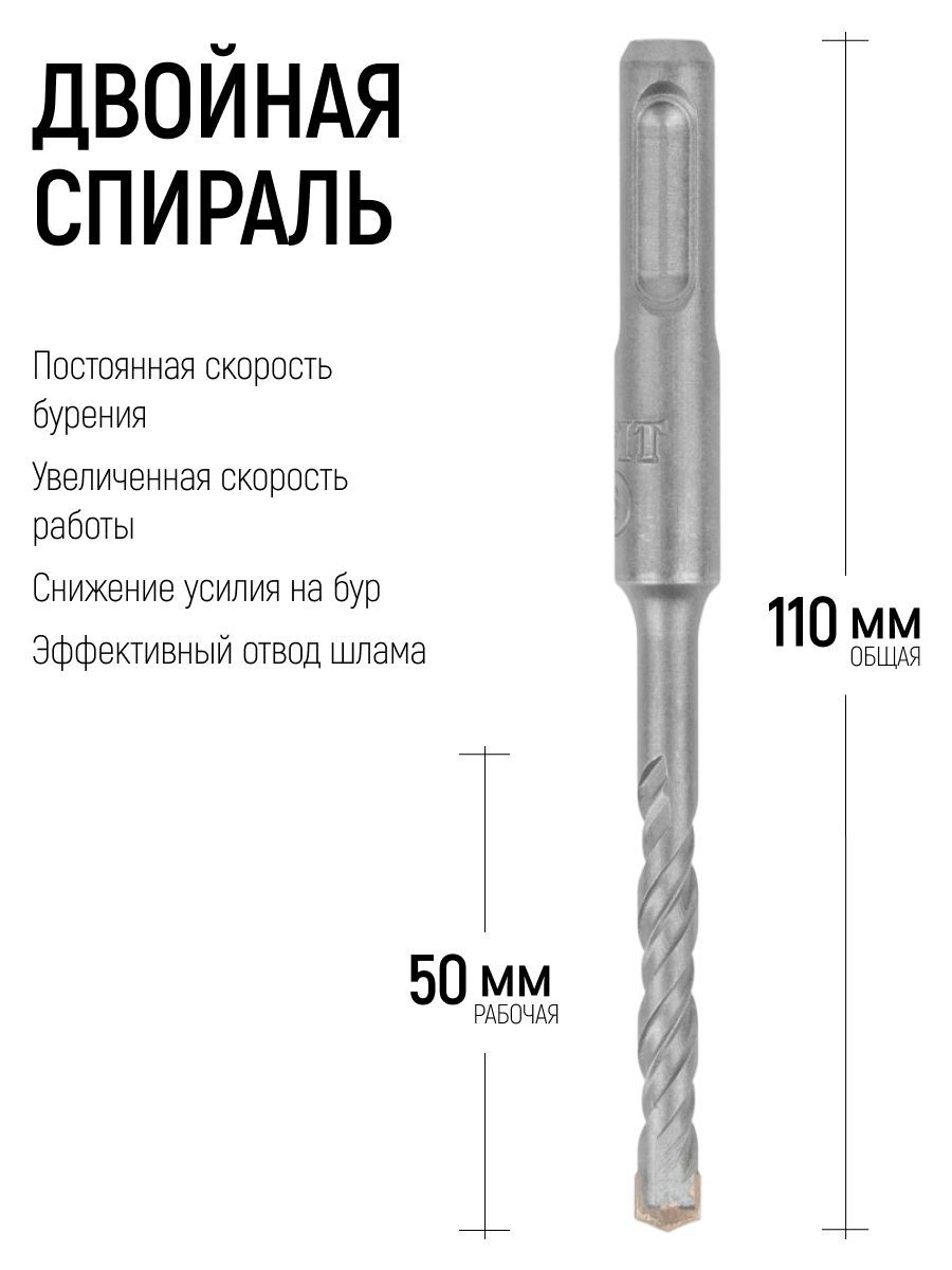 Изображение товара Бур по бетону Fit 32803 6x110 мм Изображение товара Бур по бетону Fit 32803 6x110 мм