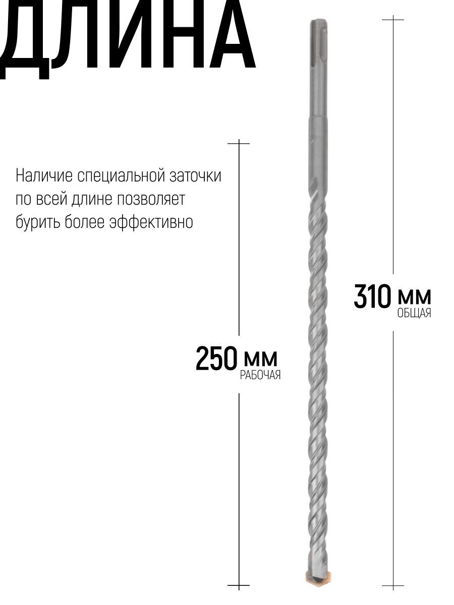 Изображение товара Бур по бетону Greatflex 56-14310 14x310 мм Изображение товара Бур по бетону Greatflex 56-14310 14x310 мм