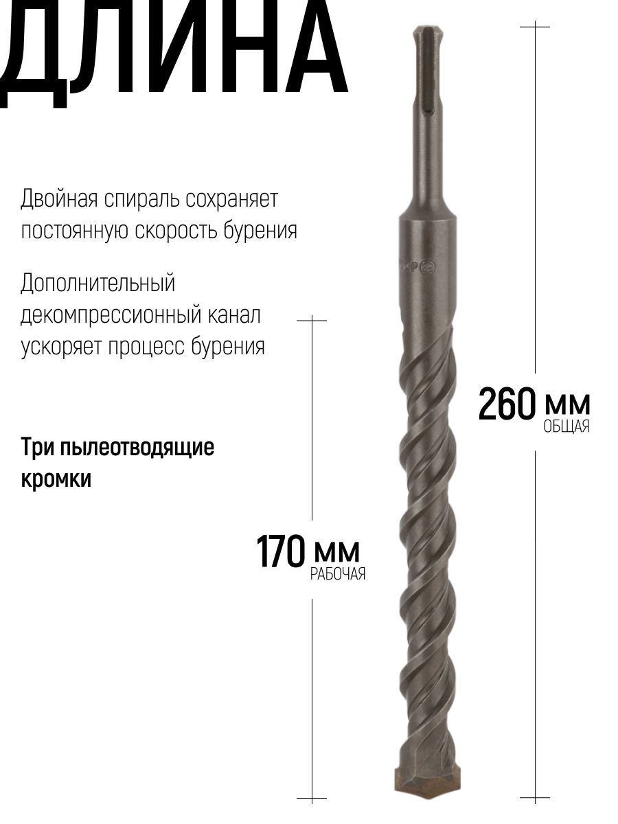 Изображение товара Бур по бетону Cutop 49-22260 22x260 мм Изображение товара Бур по бетону Cutop 49-22260 22x260 мм