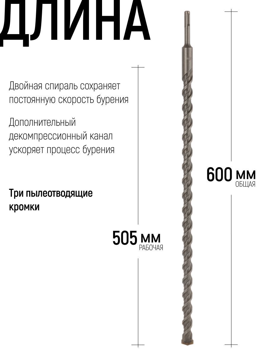 Изображение товара Бур по бетону Cutop 49-22600 22x600 мм Изображение товара Бур по бетону Cutop 49-22600 22x600 мм