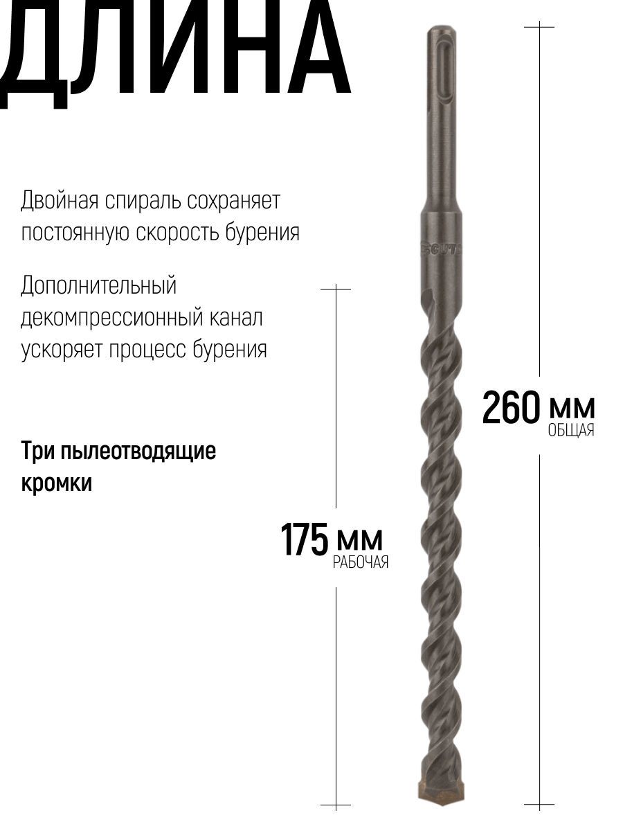 Изображение товара Бур по бетону Cutop 49-16260 16x260 мм Изображение товара Бур по бетону Cutop 49-16260 16x260 мм