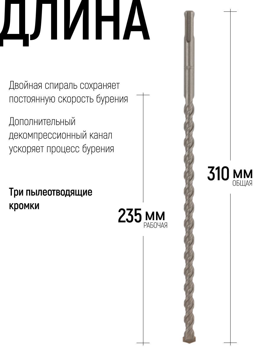 Изображение товара Бур по бетону Cutop 49-12310 12x310 мм Изображение товара Бур по бетону Cutop 49-12310 12x310 мм