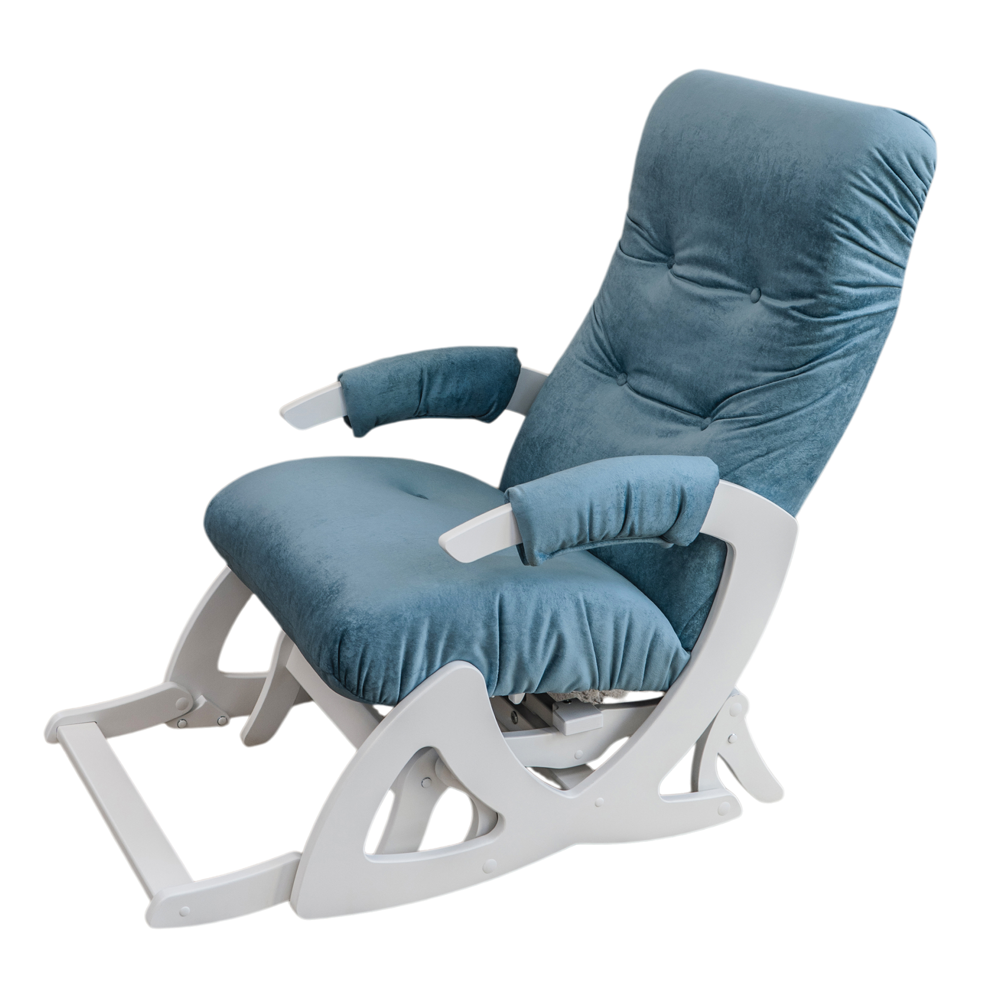 Изображение товара Кресло Glider Elza 05 64x99x91 см микровелюр цвет голубой/молочный дуб