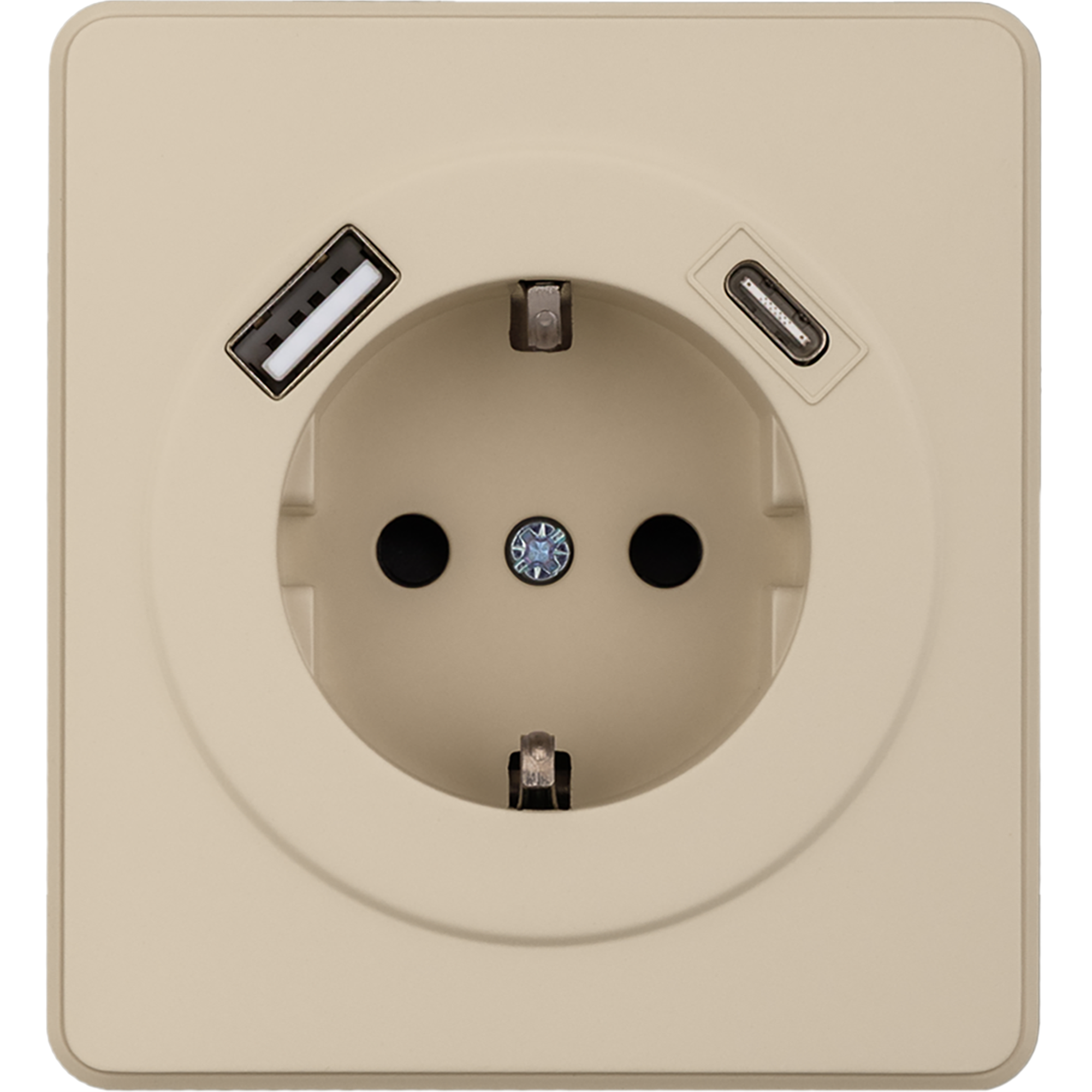 Изображение товара Розетка USB встраиваемая Kranz Round с заземлением цвет шелк