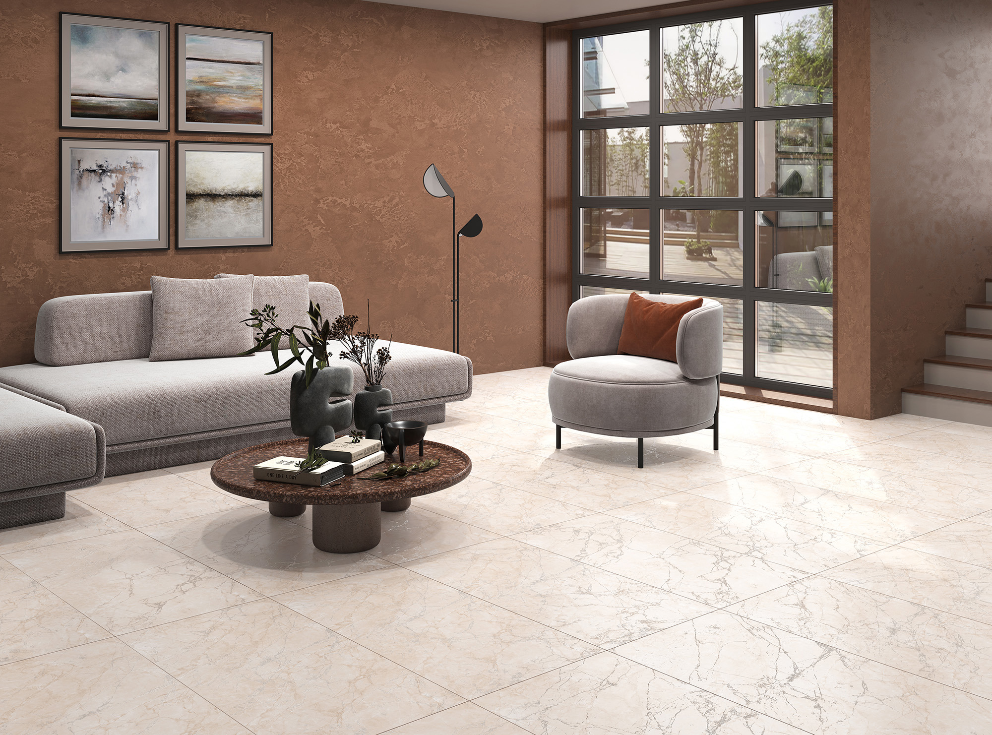 Изображение товара Керамогранит Arcadia Ceramica Арктик Перл Лаппато CL4004-A 60х120 см цвет бежевый
