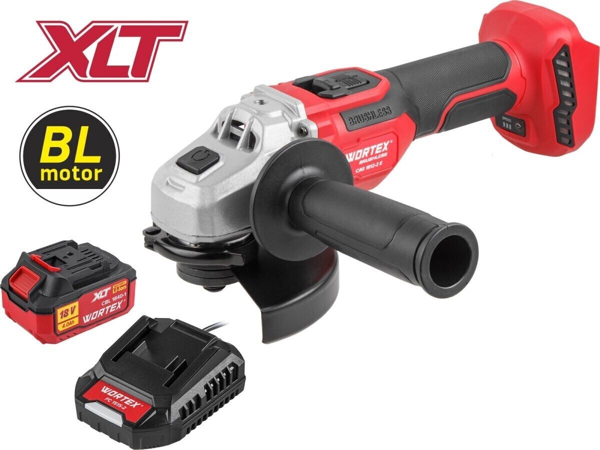 Изображение товара УШМ аккумуляторная бесщеточная Wortex CAG 1812-2 E XLT Set, 18 В Li-Ion 1x4 Ач, 125 мм Изображение товара УШМ аккумуляторная бесщеточная Wortex CAG 1812-2 E XLT Set, 18 В Li-Ion 1x4 Ач, 125 мм