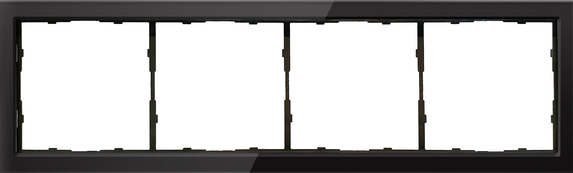 Изображение товара Рамка тройная для розеток и выключателей Donel R98 Glass DA213G стекло черное