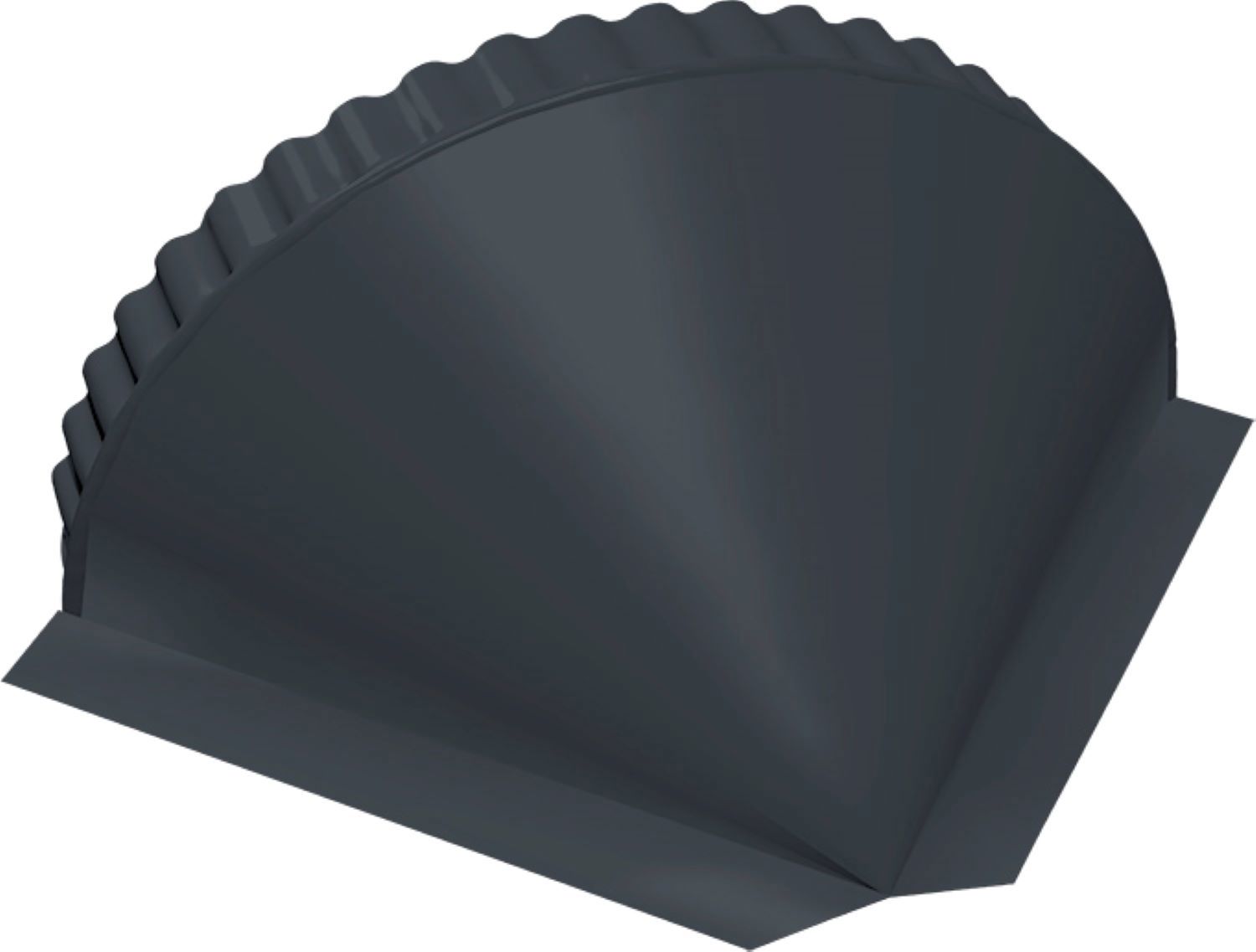 Изображение товара Заглушка для конька Grand line Drap ТХ 0.45мм 194x300x95мм RAL 7024 серый Изображение товара Заглушка для конька Grand line Drap ТХ 0.45мм 194x300x95мм RAL 7024 серый