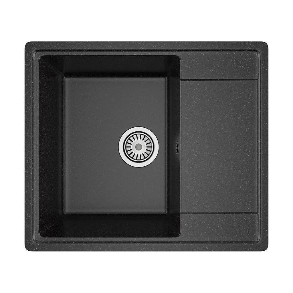 Изображение товара Мойка для кухни врезная Maretti KT575-BL 49.5x57.5 см глубина чаши 19 см искусственный камень цвет черный Изображение товара Мойка для кухни врезная Maretti KT575-BL 49.5x57.5 см глубина чаши 19 см искусственный камень цвет черный