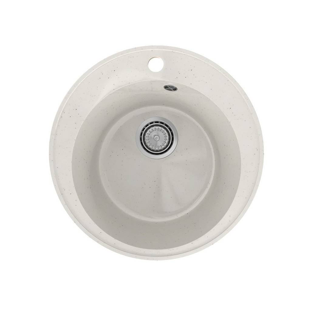 Изображение товара Мойка для кухни Maretti KT475-WH 47.5x47.5 см глубина чаши 17 см искусственный камень цвет белый