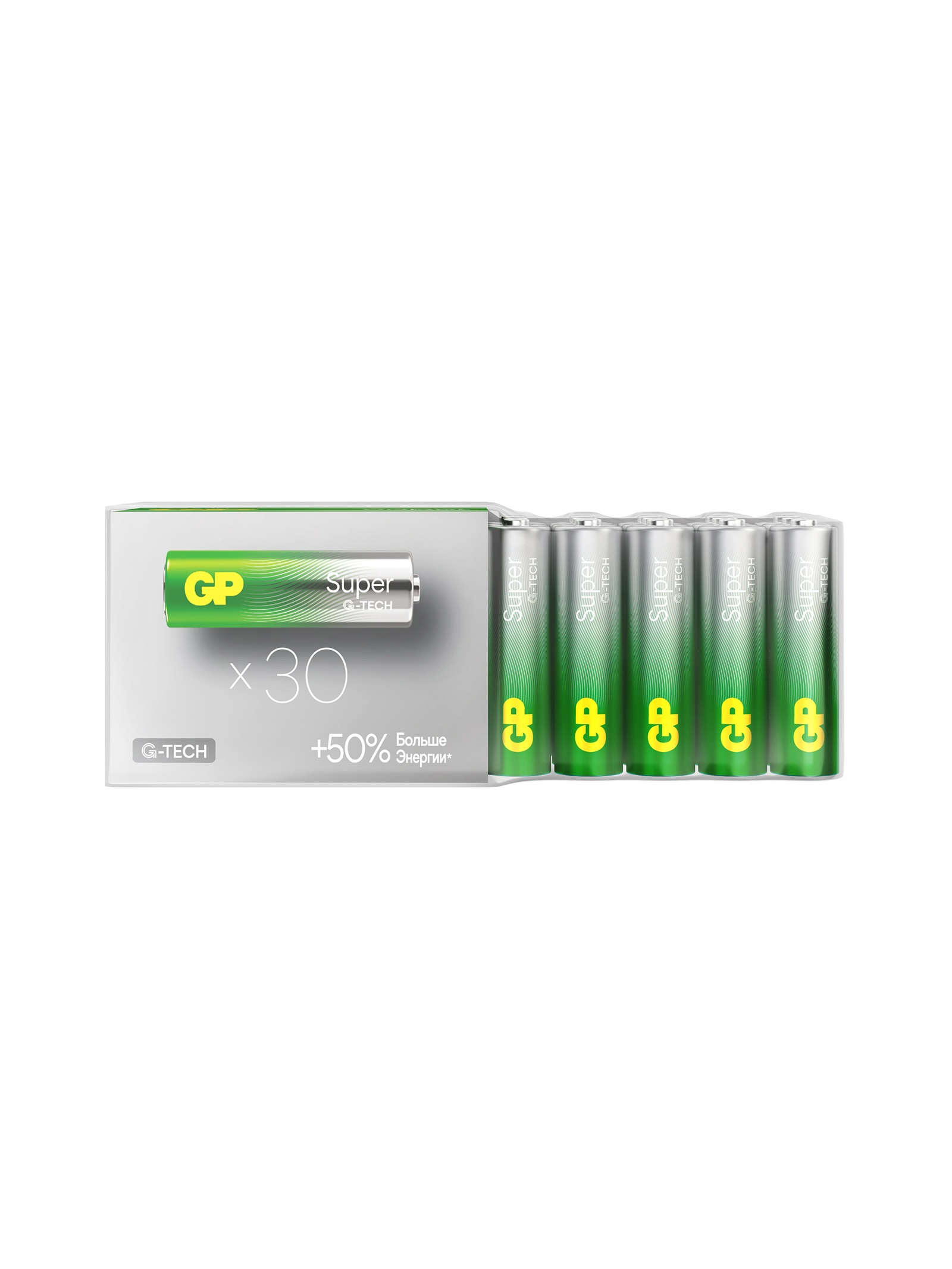 Изображение товара Батарейка алкалиновая GP Super Alkaline G-Tech AAA LR03-30BOX 1.5В 30 шт 10844116 Изображение товара Батарейка алкалиновая GP Super Alkaline G-Tech AAA LR03-30BOX 1.5В 30 шт 10844116