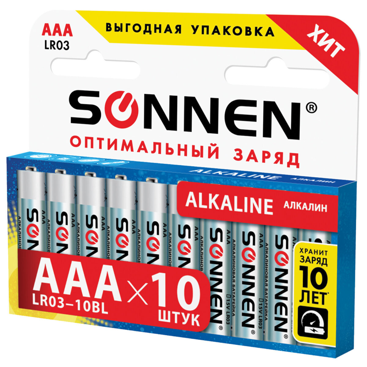 Изображение товара Батарейка Sonnen AAA (LR03) алкалиновая 10 шт.