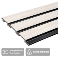 Изображение товара Стеновая панель ПВХ 3D ясень черный 2700x120x10 мм 0.324 м²
