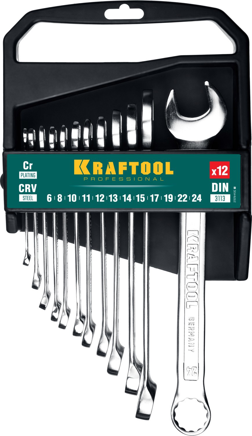 Изображение товара Набор ключей комбинированных Kraftool 27079-H12C 6-24 мм, 12 шт