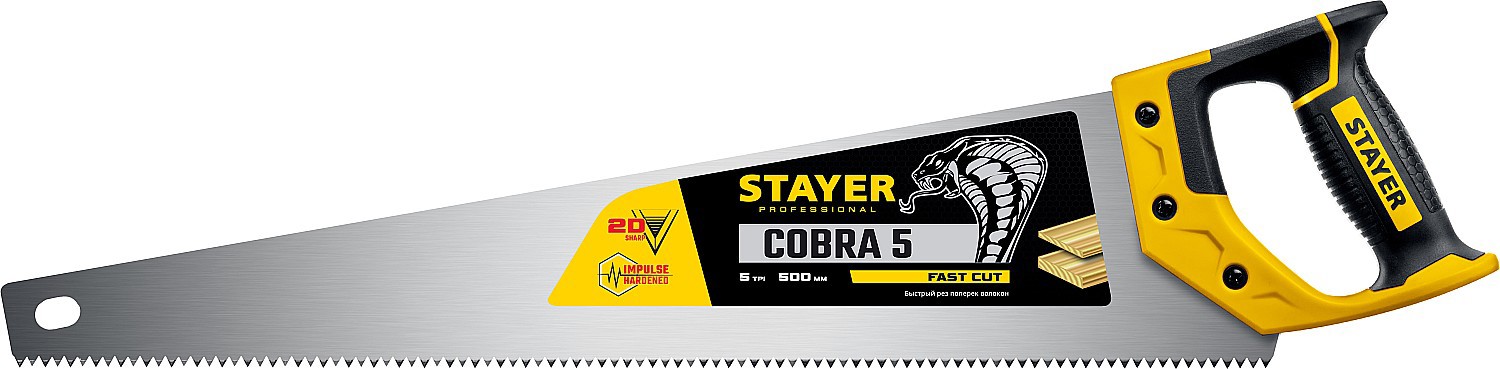 Изображение товара Пила ручная классическая по дереву Stayer Cobra 1506-50 500 мм