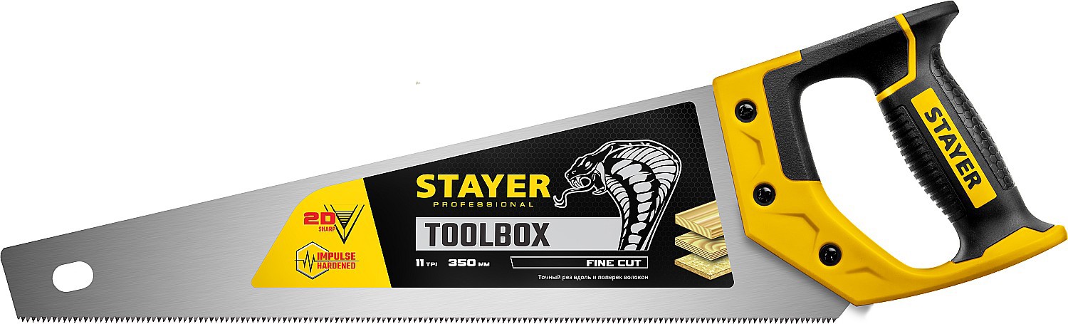 Изображение товара Пила ручная классическая по дереву Stayer Cobra 2-15091-45 450 мм Изображение товара Пила ручная классическая по дереву Stayer Cobra 2-15091-45 450 мм
