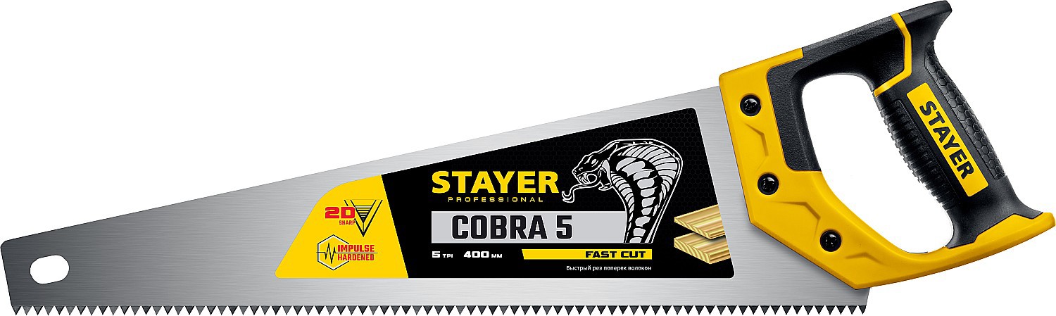 Изображение товара Пила ручная классическая по дереву Stayer Cobra 1506-40 400 мм Изображение товара Пила ручная классическая по дереву Stayer Cobra 1506-40 400 мм