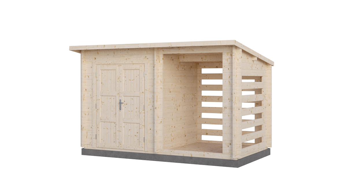 Изображение товара Хозблок Технониколь Комфорт с дровницей 2.2x4x2.3м 7м² сечение бруса 44x135мм сосна
