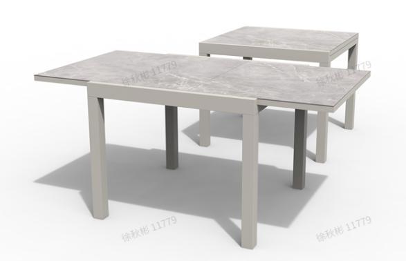 Изображение товара Садовый стол раздвижной BEGINIA Мон-Сени 92-160x90x74 см алюминий серый