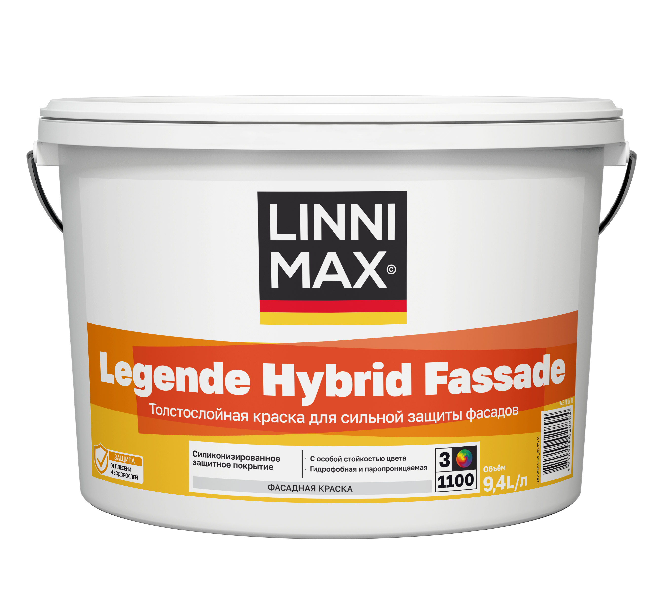 Изображение товара Краска фасадная моющаяся Linnimax Legende Hybrid Fassade матовая цвет прозрачный база C 9.4 л