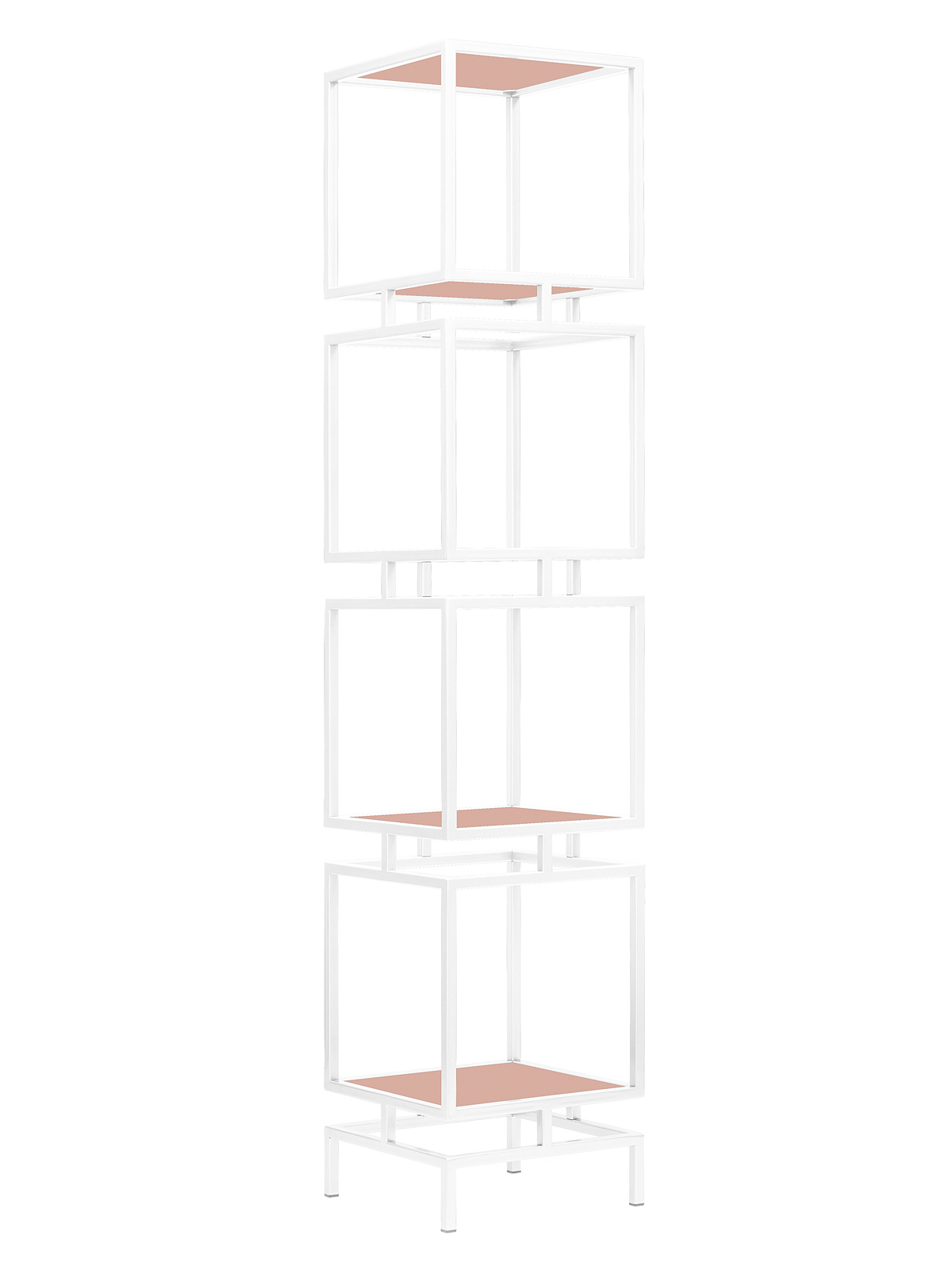 Изображение товара Стеллаж GREENWEEN CUBIC-4 40x196,5x40 см белый розовый антик Изображение товара Стеллаж GREENWEEN CUBIC-4 40x196,5x40 см белый розовый антик