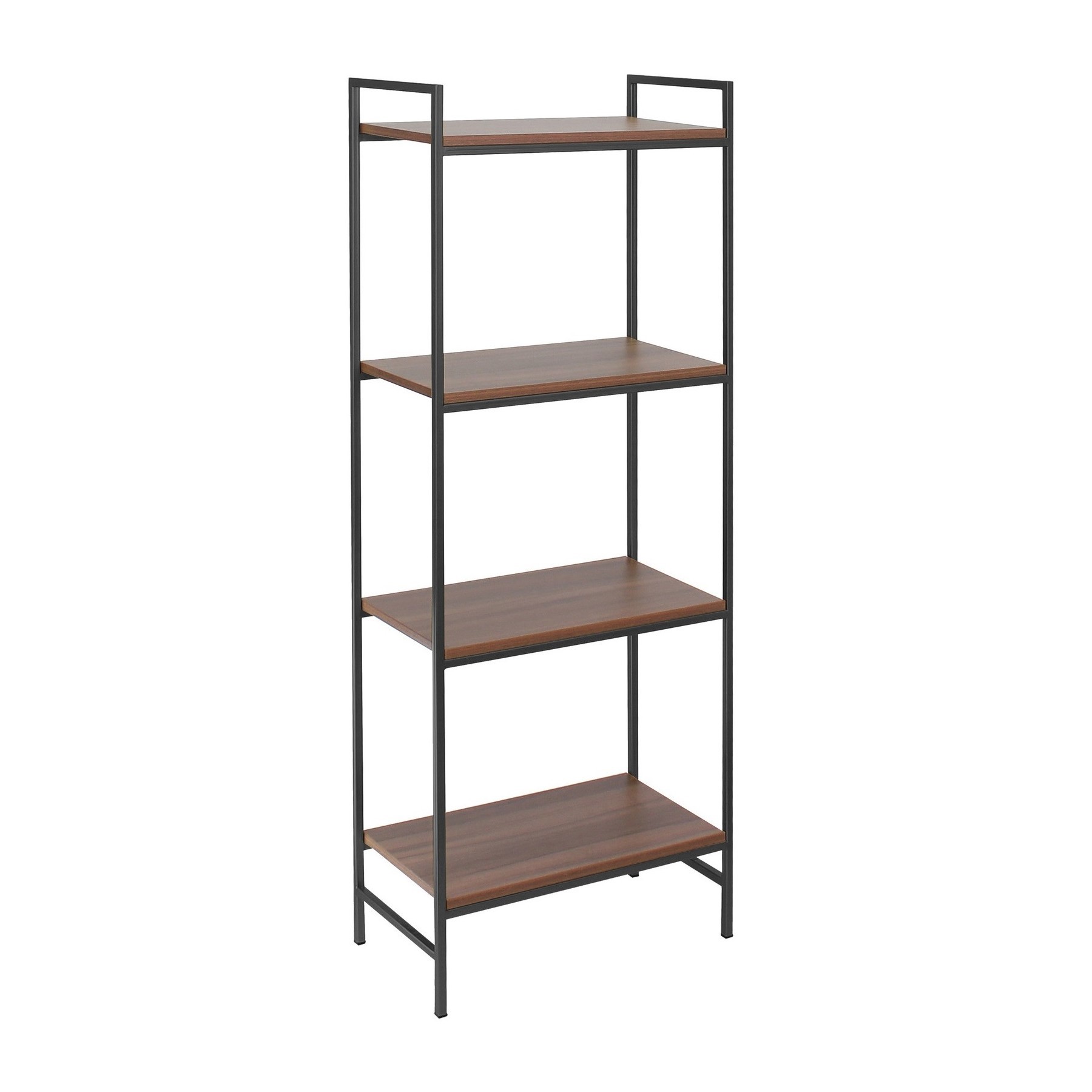 Изображение товара Стеллаж Greenween Alto 4 полки 55x30x145 см металл цвет черный/орех