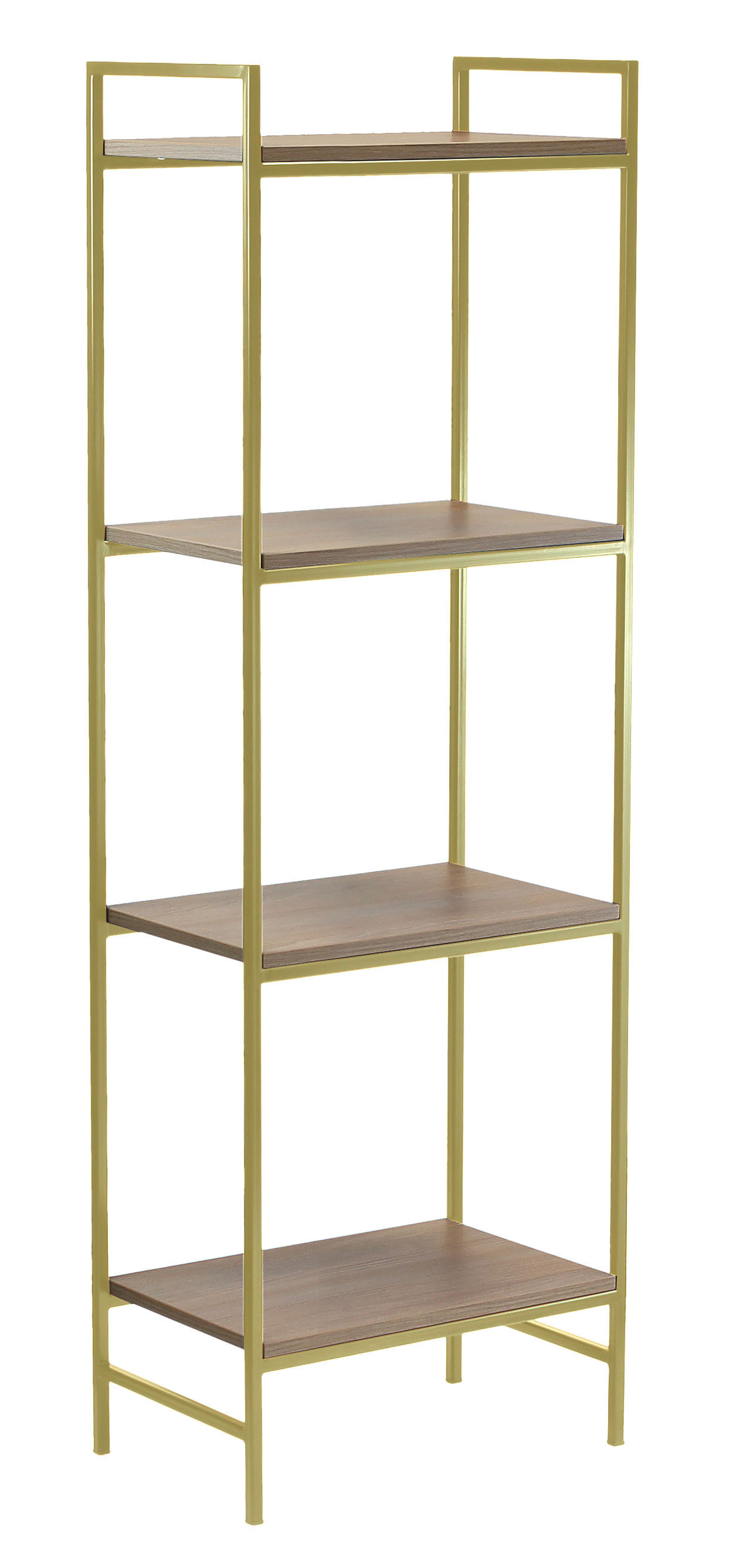 Изображение товара Стеллаж Greenween Alto Робиния 4 полки 45x30x145 см металл цвет золотой Изображение товара Стеллаж Greenween Alto Робиния 4 полки 45x30x145 см металл цвет золотой