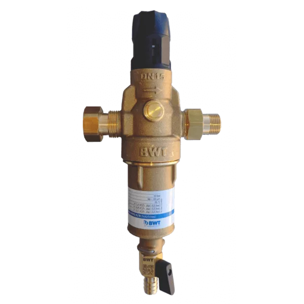 Изображение товара Фильтр прямой для ГВС BWT Protectror mini HWS H/R 1/2" НР 100 мкм латунь с редуктором Изображение товара Фильтр прямой для ГВС BWT Protectror mini HWS H/R 1/2" НР 100 мкм латунь с редуктором
