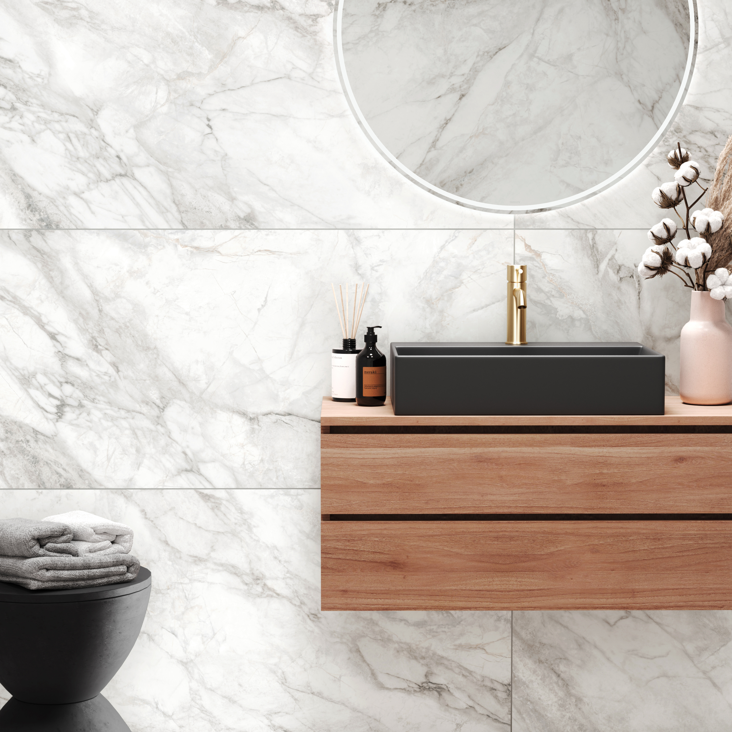 Изображение товара Глазурованный керамогранит Alma Ceramica Authentic 07 60x120 см 1.44 м² матовый цвет белый