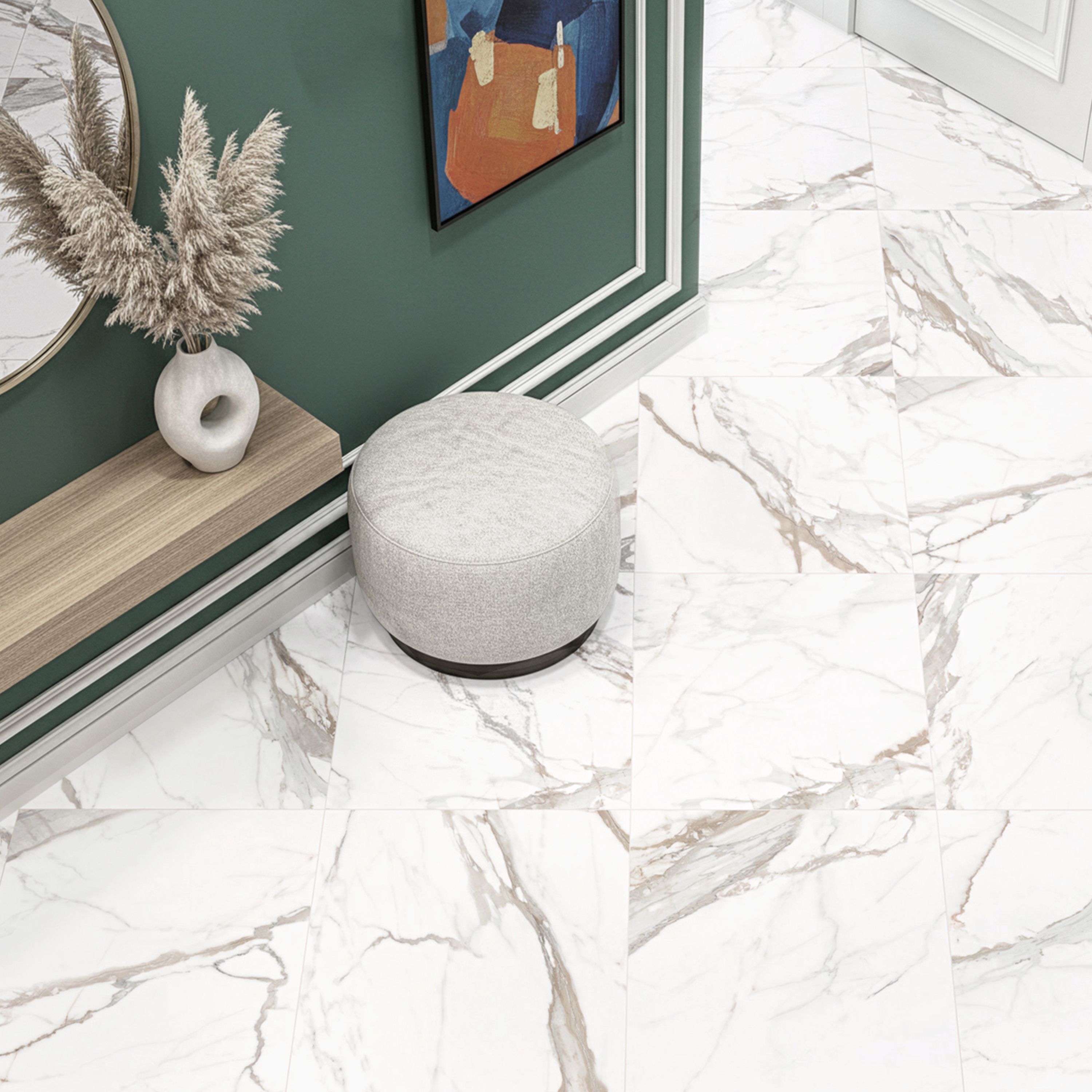 Изображение товара Керамогранит Alma Ceramica Calacatta Gold 04 60x60 см матовый белый