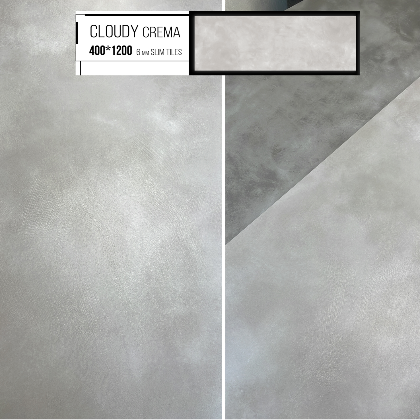 Изображение товара Керамогранит Sotgres Cloudy Crema/Клоуди Крема 120x40 см 2.4 м² цвет бежево-серый бетон
